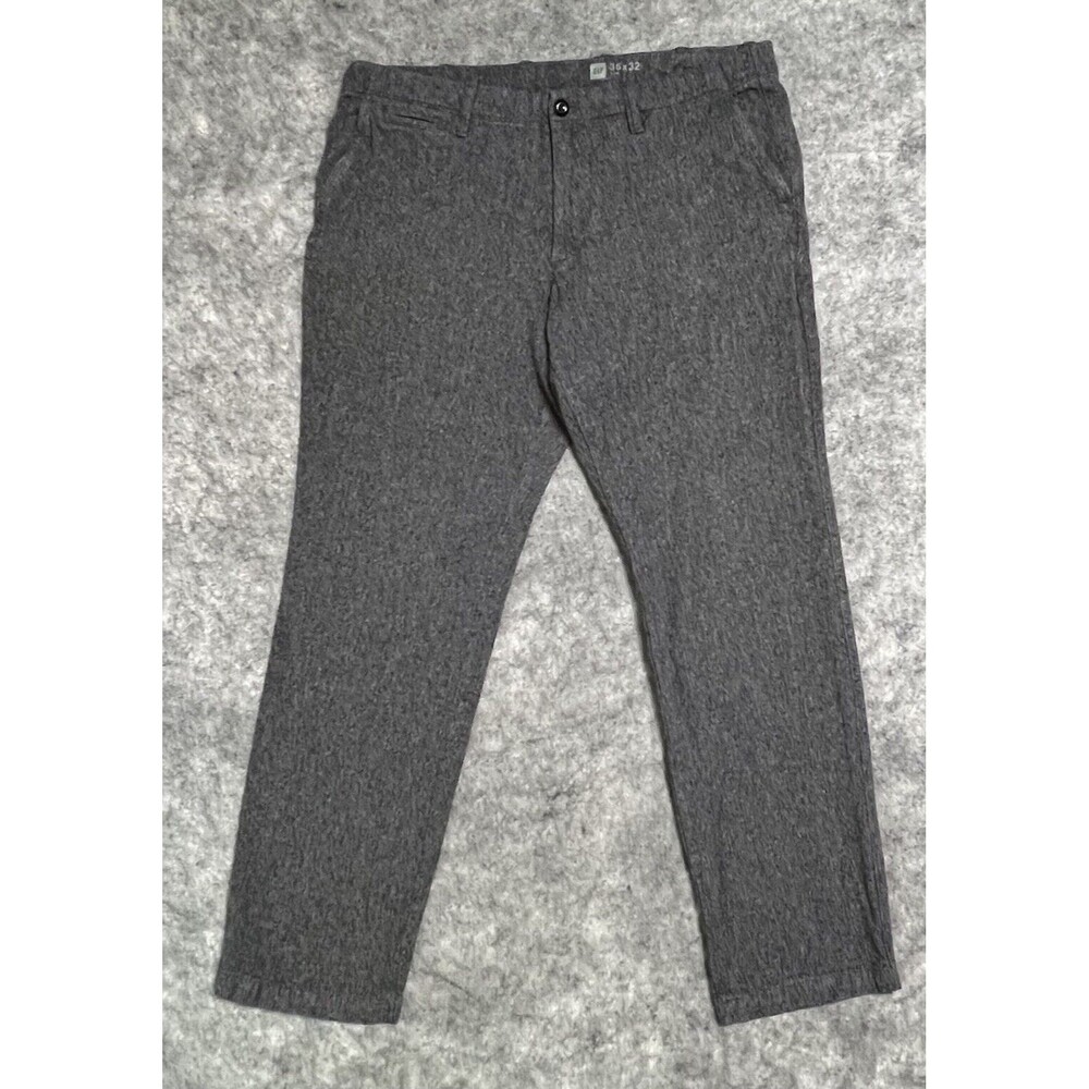 GAP Slim Vintage Chino Pants Men's FIT 36.5x30 Gray TAG 36x32 Flat Front Cotton